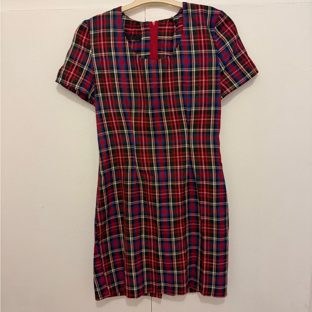 Vintage Red Plaid Mini Dress